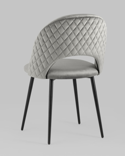 Стул Меган велюр с ромбами серый. Фото №7