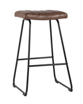 Стул барный Ковбой экокожа коричневый. Фото