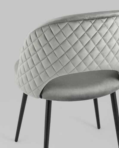 Стул Меган велюр с ромбами серый. Фото №9
