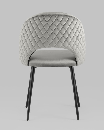 Стул Меган велюр с ромбами серый. Фото №6