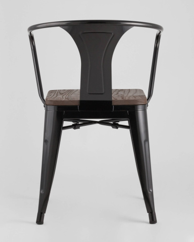 Стул TOLIX ARM WOOD с подлокотниками черный. Фото №7