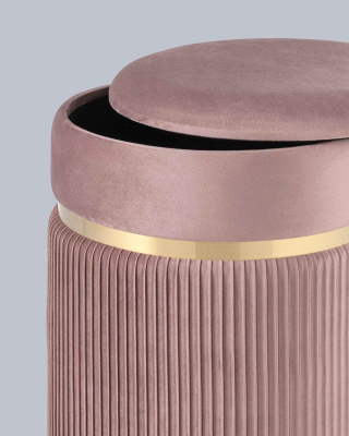 Пуф Миранда с ящиком велюр розовый. Фото №5